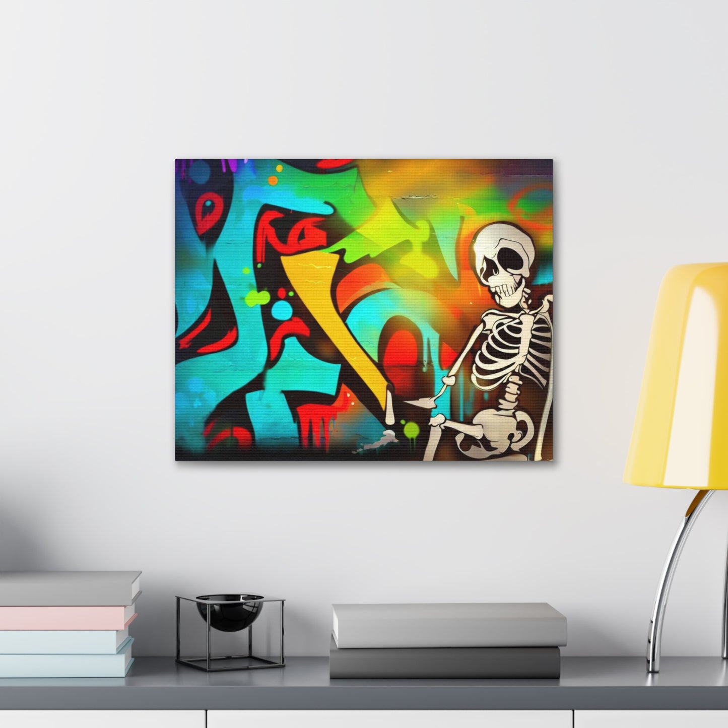 Halloween art, Skeleton canvas prints, Graffiti Halloween, Scary Halloween decor, Halloween home decor, Halloween wall, Gothic wall decor, Canvas Gallery Wraps - SaviTraviDesigns