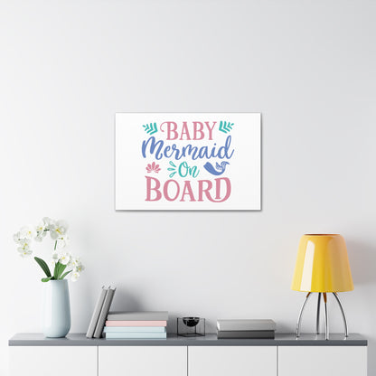 Baby Mermaid On Board, Mermaid Wall Art, Coastal Mermaid Decor, Beach House Mermaid Signs, Nautical Mermaid Decor, Mermaid Nursery Wall Decor - SaviTraviDesigns