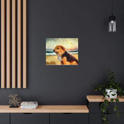 Dog wall art, ocean wall art, beach art, Canvas Gallery Wraps, Dog Beach - SaviTraviDesigns