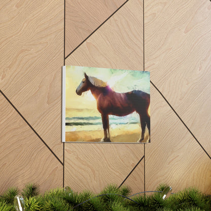 Horse wall art, Beach wall art, ocean wall art, Canvas Gallery Wraps, Horse Beach, Sunset Beach - SaviTraviDesigns