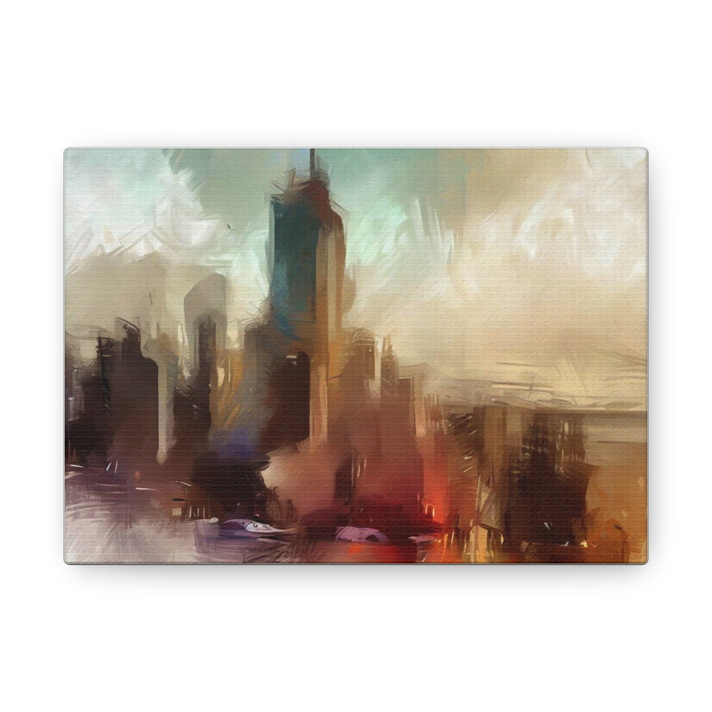 Cityscape wall art, city wall art, city art, Canvas Gallery Wraps 7" x 5" Premium Gallery Wraps (1.25″)