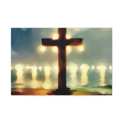 Christian wall art, Cross wall art, Beach art, Canvas Gallery Wrap - SaviTraviDesigns