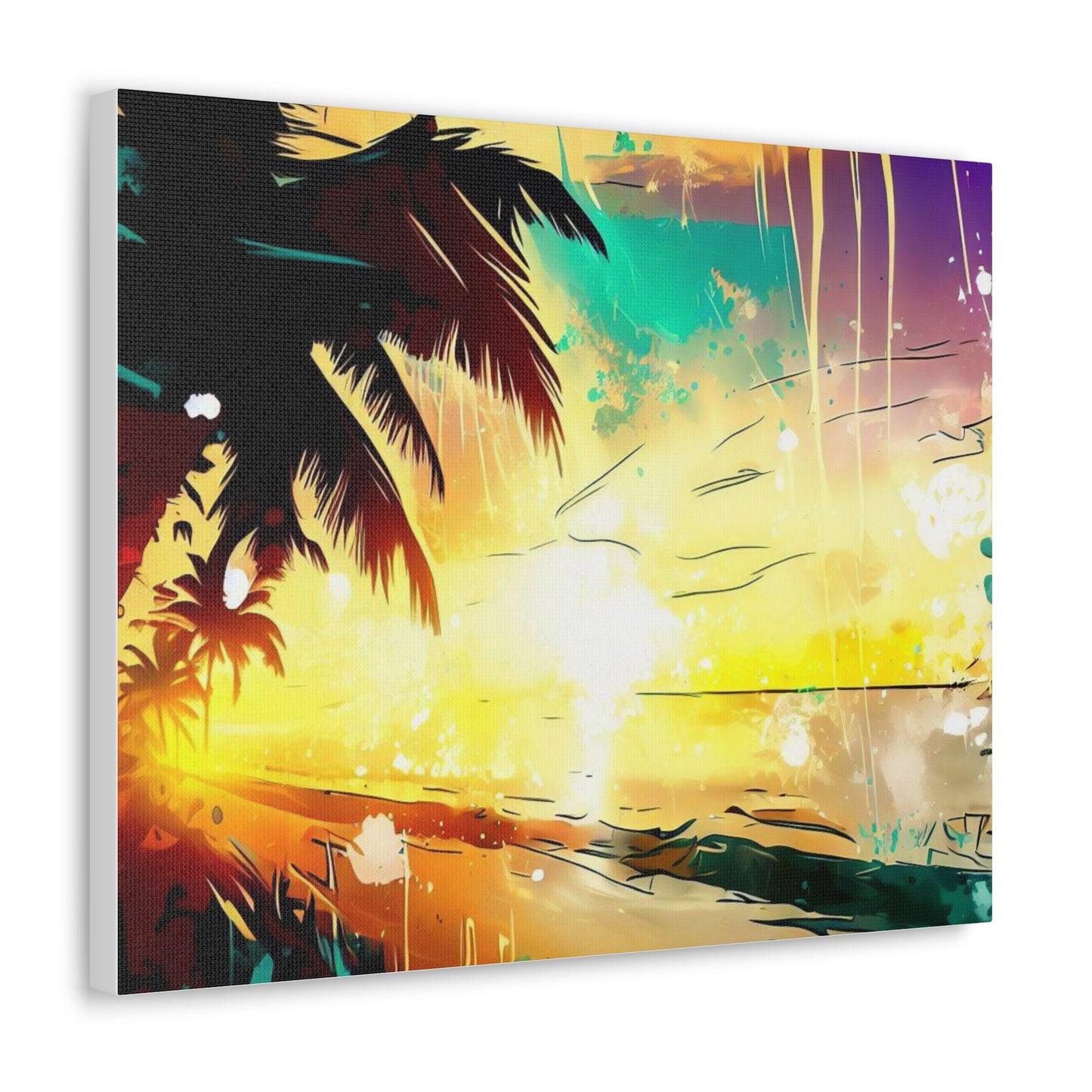 Palm Tree Sunset, Graffiti art prints, Street art canvas, Urban art decor, Graffiti-style wall art, Graffiti canvas prints, Street art posters - SaviTraviDesigns