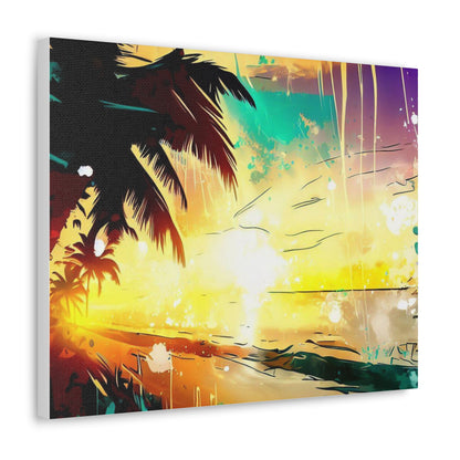 Palm Tree Sunset, Graffiti art prints, Street art canvas, Urban art decor, Graffiti-style wall art, Graffiti canvas prints, Street art posters - SaviTraviDesigns