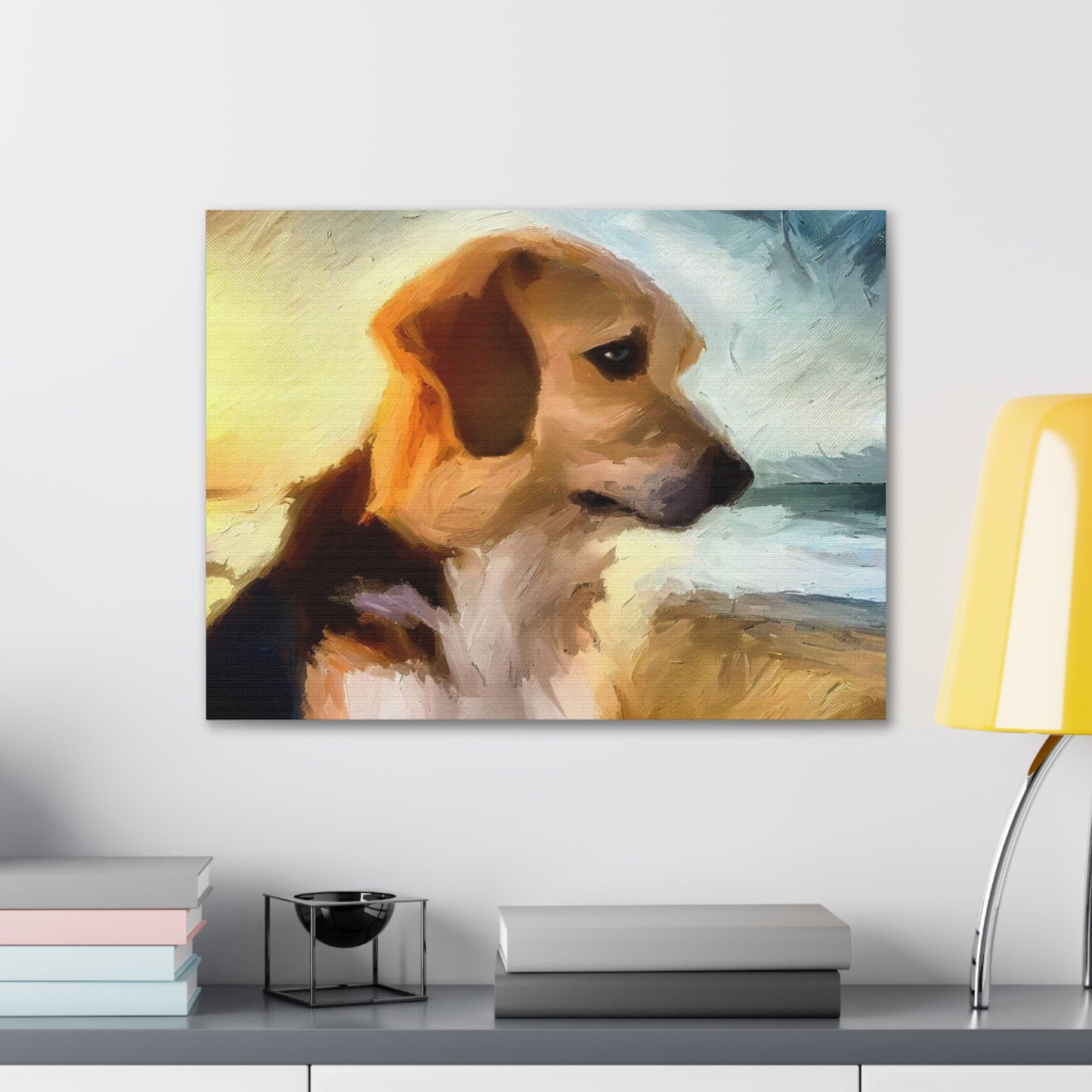 Dog wall art, beach wall art, ocean art, Canvas Gallery Wraps, Pet Beach - SaviTraviDesigns