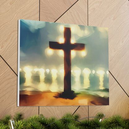 Christian wall art, Cross wall art, Beach art, Canvas Gallery Wrap - SaviTraviDesigns