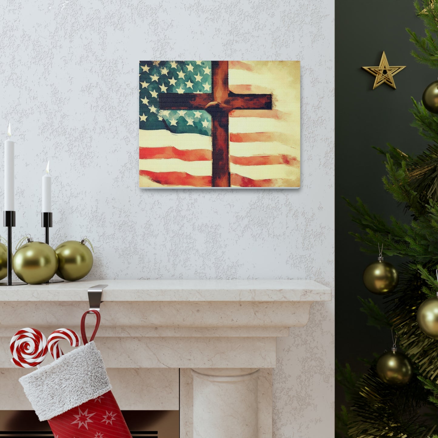 Christian wall art, Flag wall art, Canvas Gallery Wraps - SaviTraviDesigns