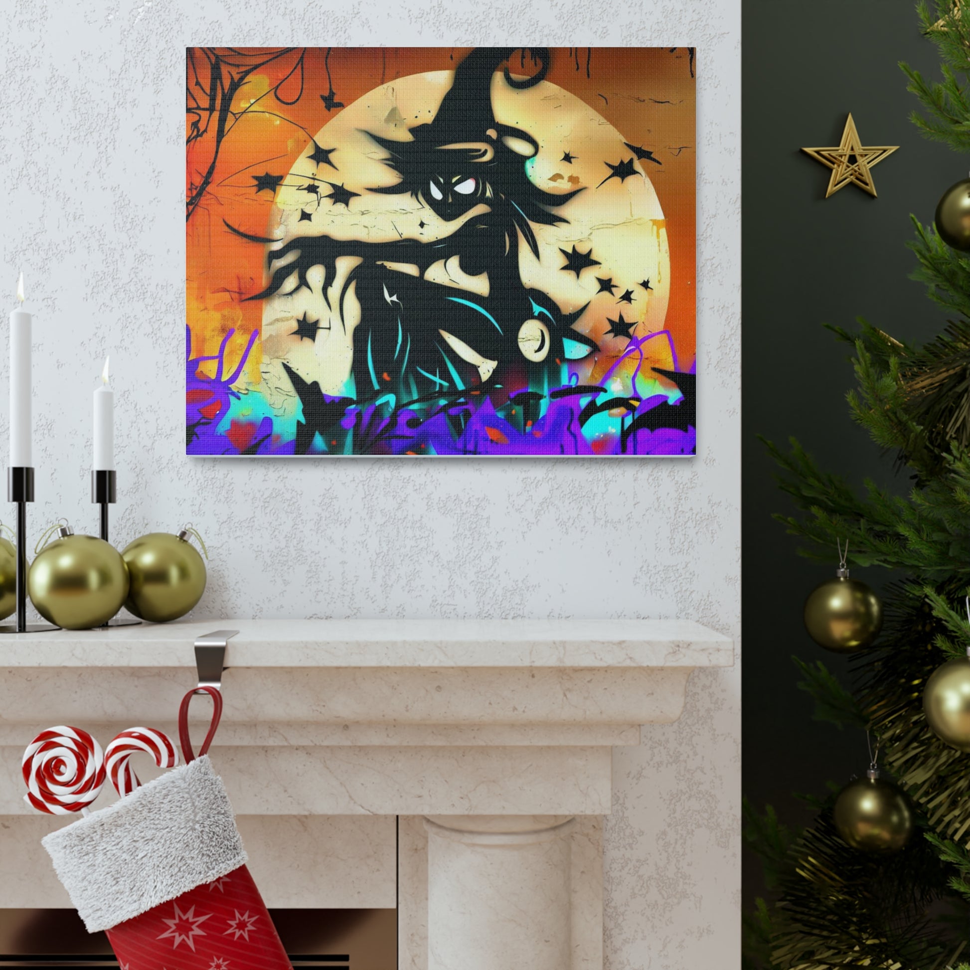 Halloween art, Witch canvas prints, Scary Halloween decor, Halloween home decor, Halloween wall, Gothic wall decor, Canvas Gallery Wraps - SaviTraviDesigns