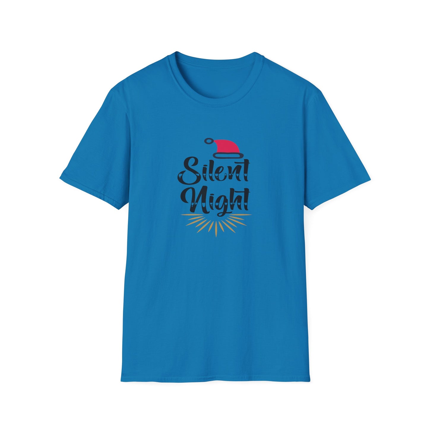 Silent Night Holiday Graphic T Shirt Sapphire