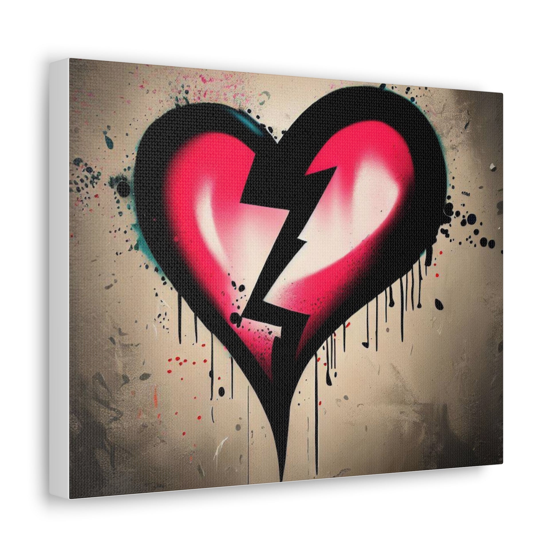 Broken Heart, Graffiti art prints, Street art canvas, Urban art decor, Graffiti-style wall art, Graffiti canvas prints, Street art posters - SaviTraviDesigns