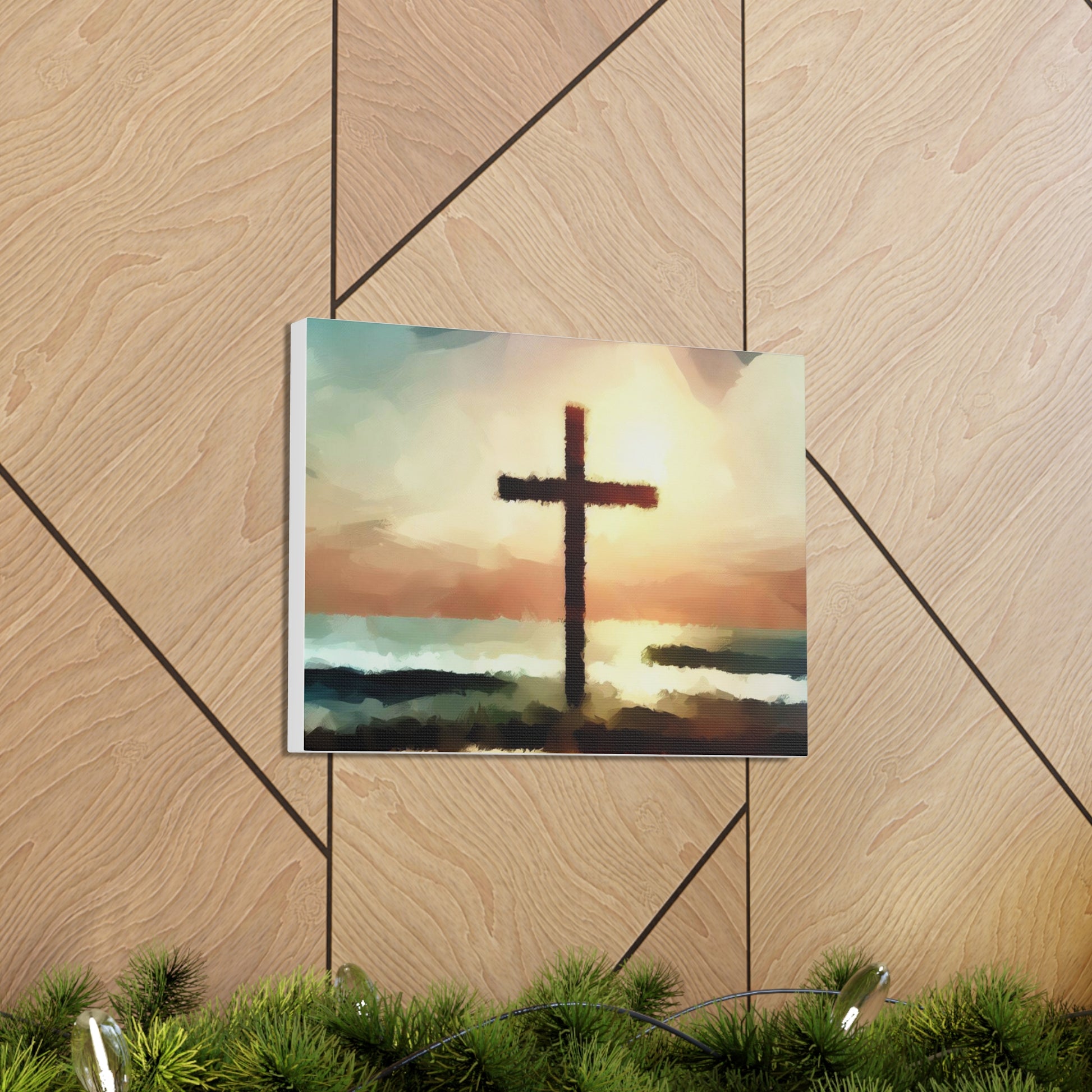 Christian wall art, Cross wall art, beach art, ocean art, Canvas Gallery Wraps - SaviTraviDesigns