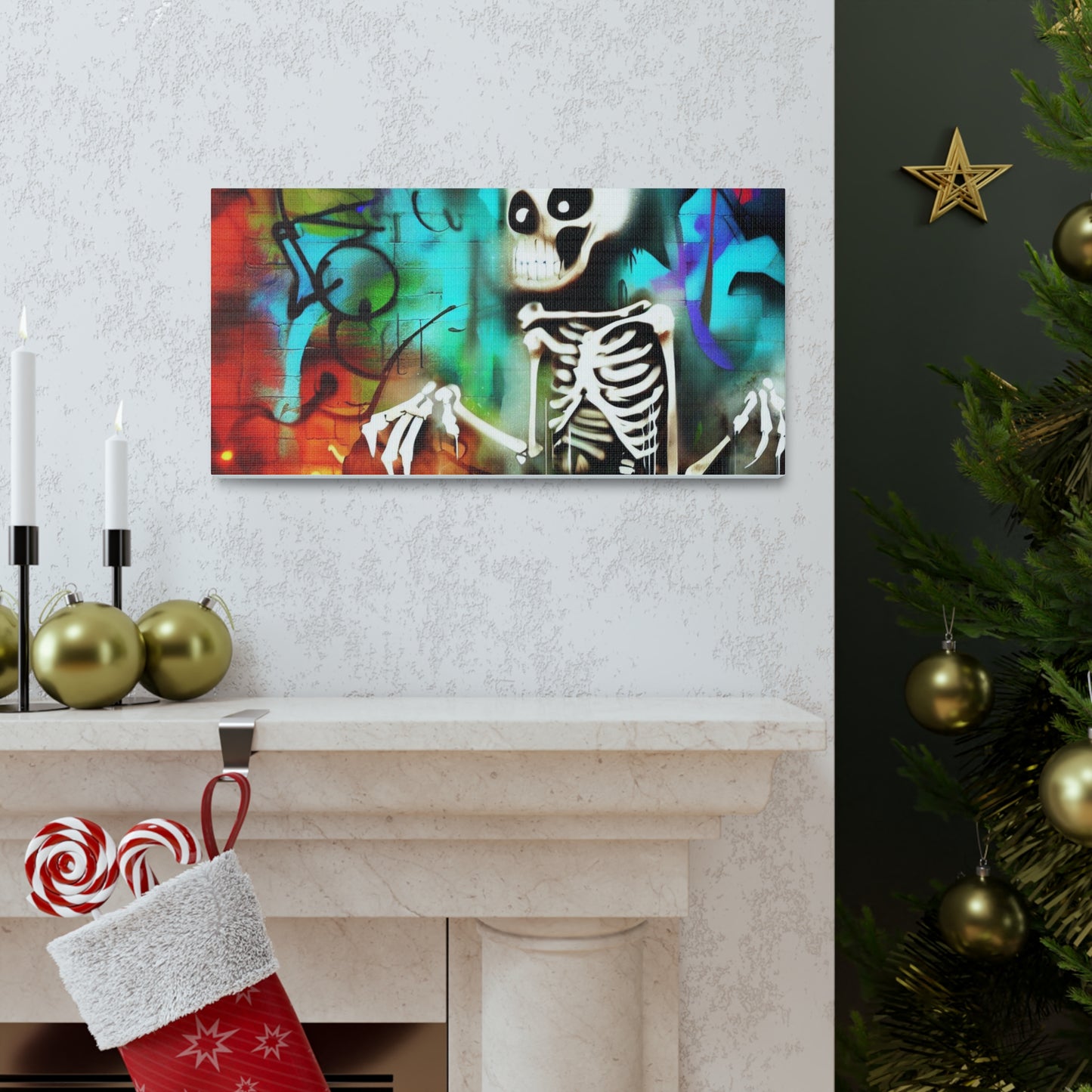 Halloween art, Skeleton canvas prints, Scary Halloween decor, Halloween home decor, Halloween wall, Gothic wall decor, Canvas Gallery Wraps - SaviTraviDesigns