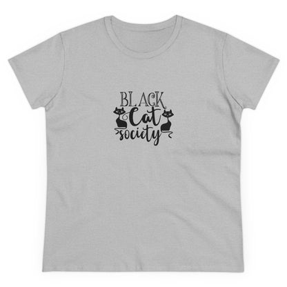 Black Cat Society, Halloween Graphic Shirts, Spooky Halloween Shirts, Scary Halloween Shirt Designs, Cute Halloween Graphic Tees, Funny Halloween Shirt Ideas Sport Grey