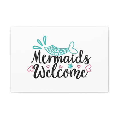 Mermaids Welcome, Mermaid Wall Art, Coastal Mermaid Decor, Beach House Mermaid Signs, Nautical Mermaid Decor, Mermaid Nursery Wall Decor - SaviTraviDesigns