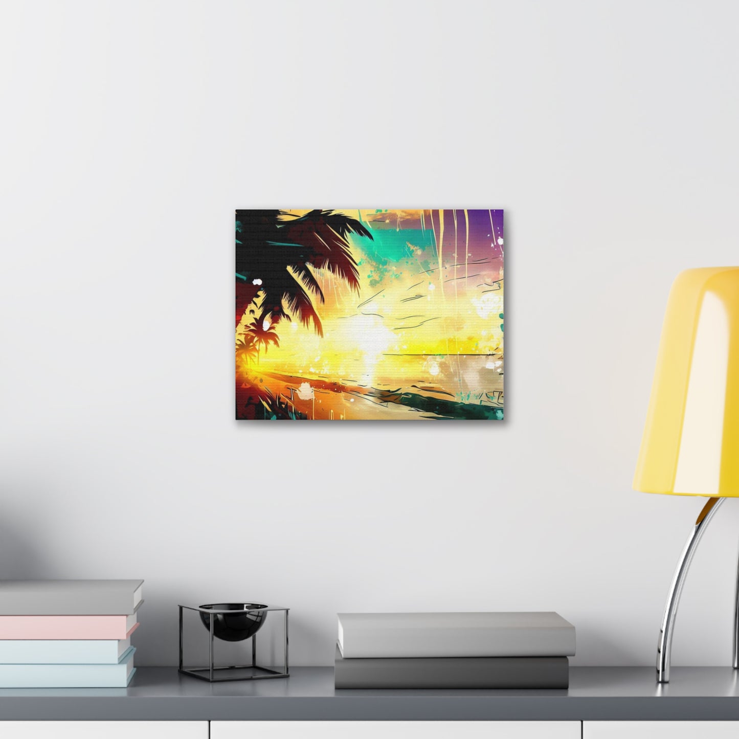 Palm Tree Sunset, Graffiti art prints, Street art canvas, Urban art decor, Graffiti-style wall art, Graffiti canvas prints, Street art posters - SaviTraviDesigns