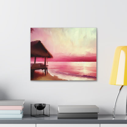 Sunset Beach Pastel Watercolor Print