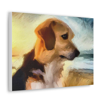 Dog wall art, beach wall art, ocean art, Canvas Gallery Wraps, Pet Beach - SaviTraviDesigns