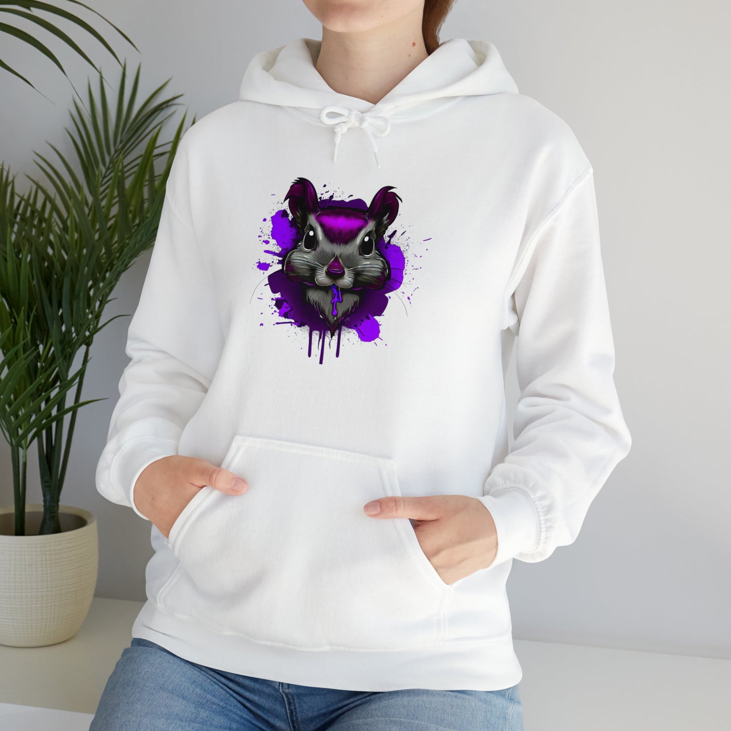 Graffiti hoodie, Graffiti Sweatshirt, Squirrel sweatshirt, Urban Art Hooded Sweatshirt, purple - SaviTraviDesigns