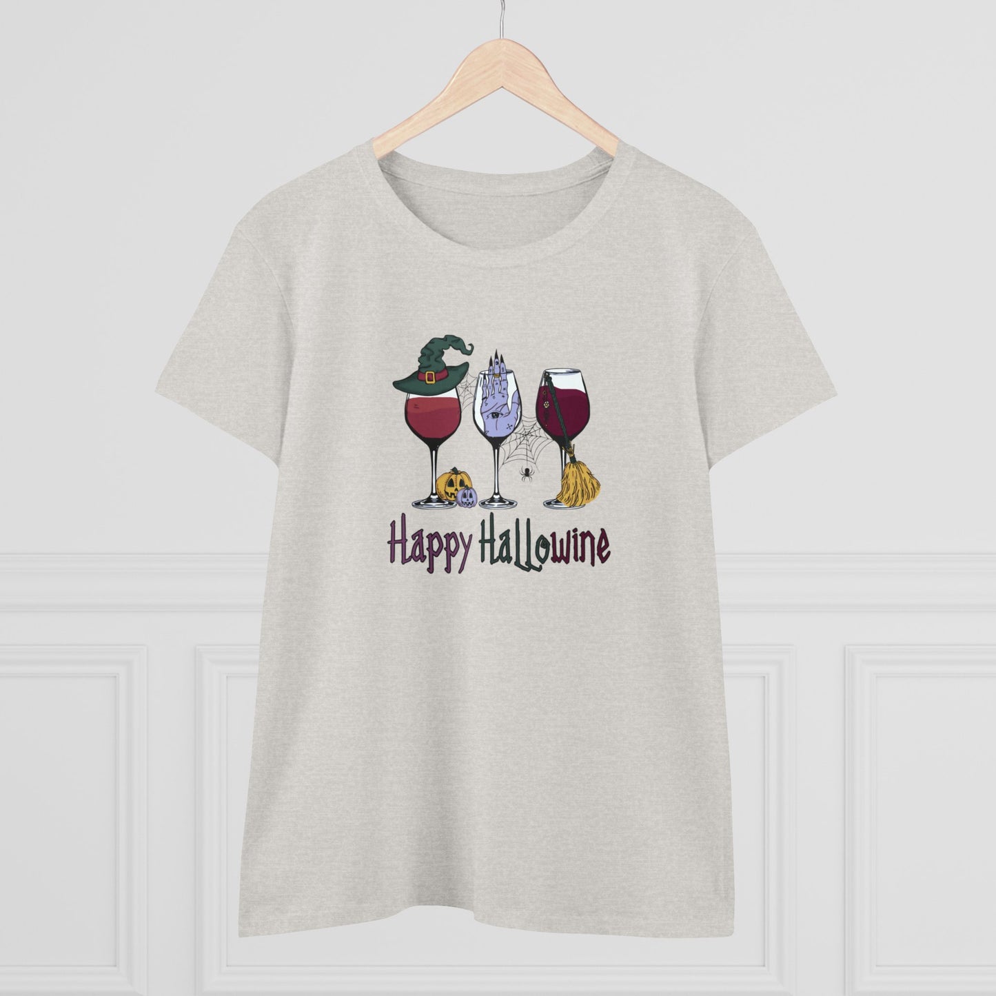 Happy Hallowine,Halloween Graphic Shirts, Spooky Halloween Shirts, Scary Halloween Shirt Designs, Cute Halloween Graphic Tees, Funny Halloween Shirt Ideas - SaviTraviDesigns