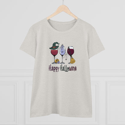 Happy Hallowine,Halloween Graphic Shirts, Spooky Halloween Shirts, Scary Halloween Shirt Designs, Cute Halloween Graphic Tees, Funny Halloween Shirt Ideas - SaviTraviDesigns