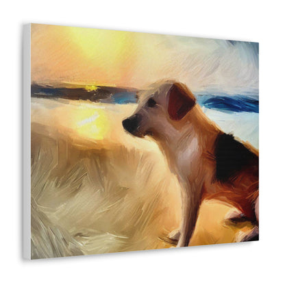 Dog wall art, beach wall art, ocean art, Canvas Gallery Wraps, Pet Beach - SaviTraviDesigns