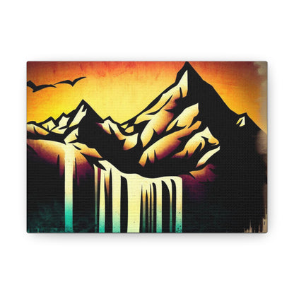 Mountain Waterfall, Graffiti art prints, Street art canvas, Urban art decor, Graffiti-style wall art, Graffiti canvas prints, Street art posters - SaviTraviDesigns