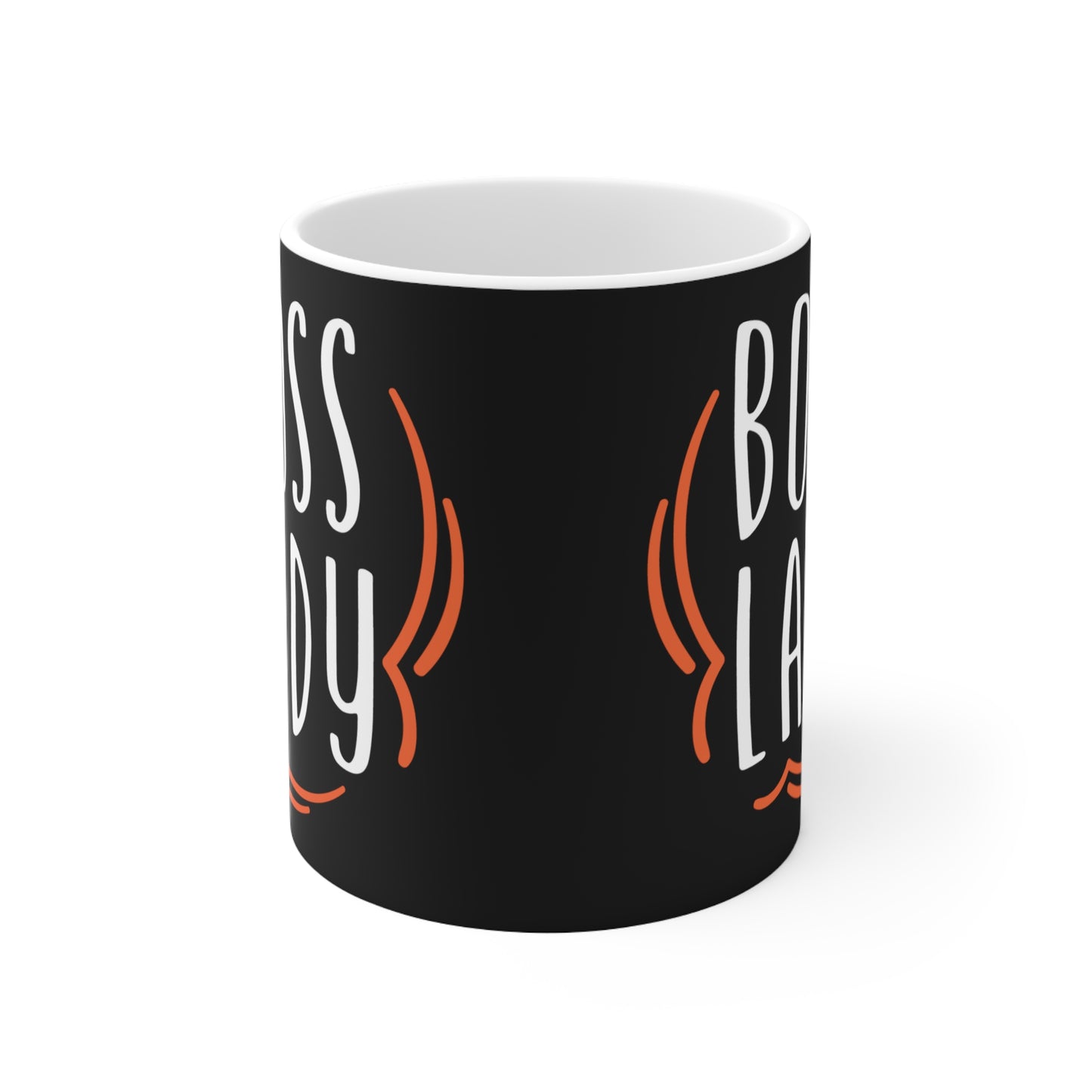 Boss Lady, Personalized Mug Designs, Creative Coffee Cups, Unique Mug Artwork, Printed Coffee Mugs, Artist-Designed Mugs