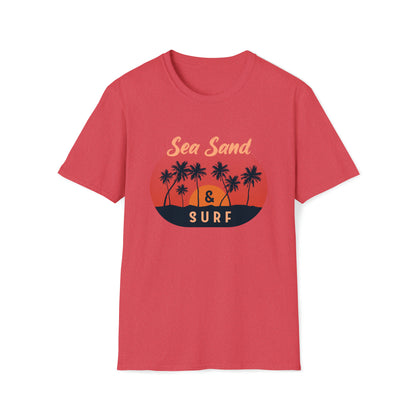 Sea Sand and Surf |Beach Lifestyle Shirts | Summer Vibe Apparel Heather Red