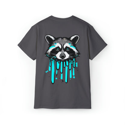 Raccoon Shirt, Graffiti Print Shirt, Unisex Ultra Cotton Tee, Blue Raccoon - SaviTraviDesigns