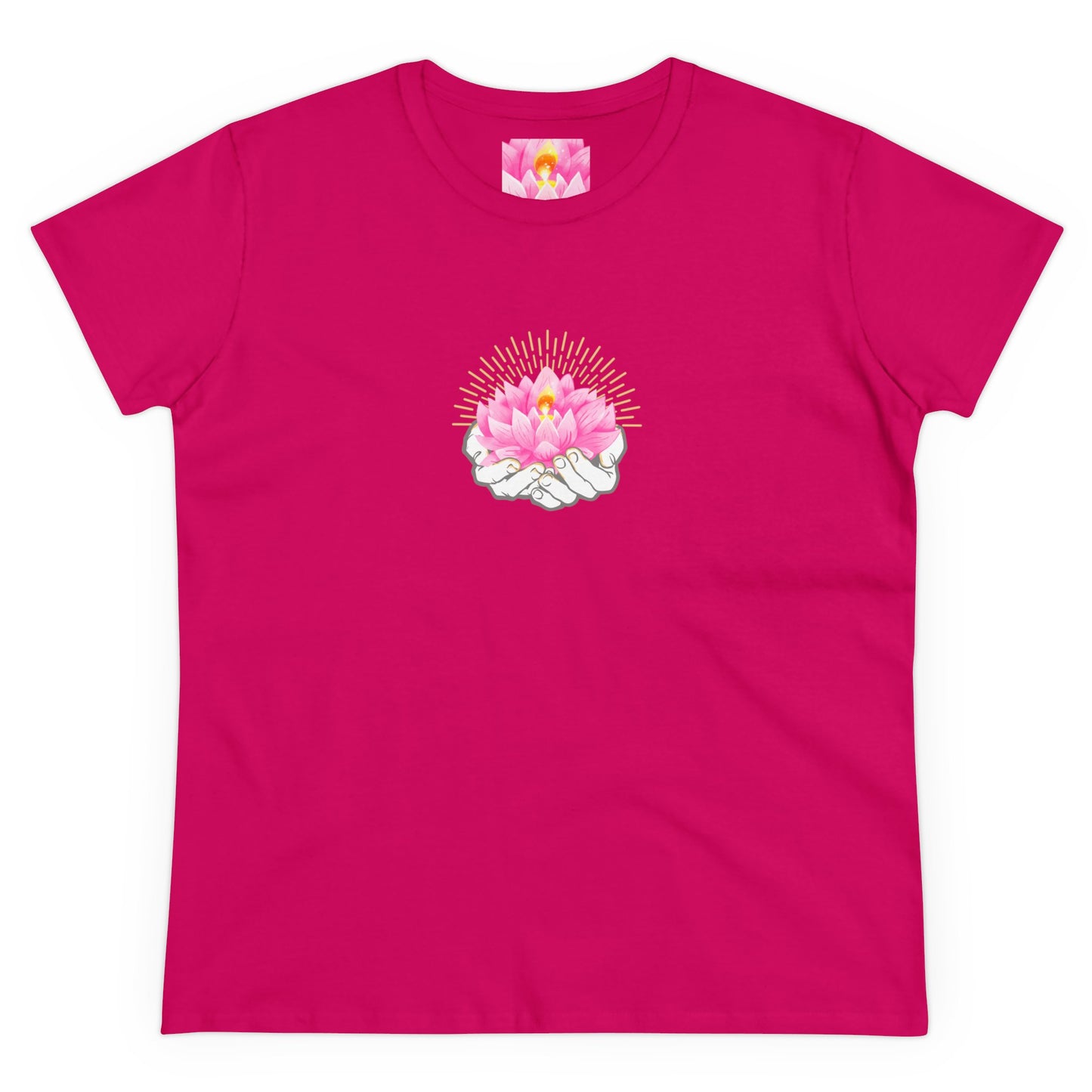 Hands Holding Lotus - Meditation Graphic  Women T-Shirt