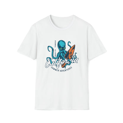 California Summer Adventures Surf Club |Beach Lifestyle Shirts | Summer Vibe Apparel White