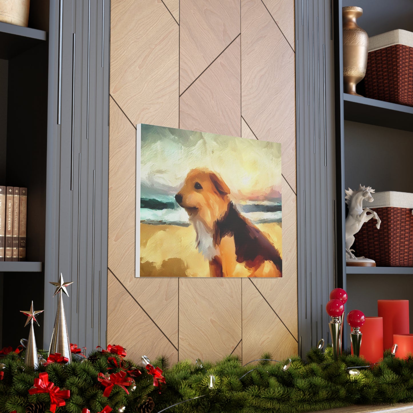 Dog wall art, ocean wall art, beach art, Canvas Gallery Wraps, Dog Beach - SaviTraviDesigns