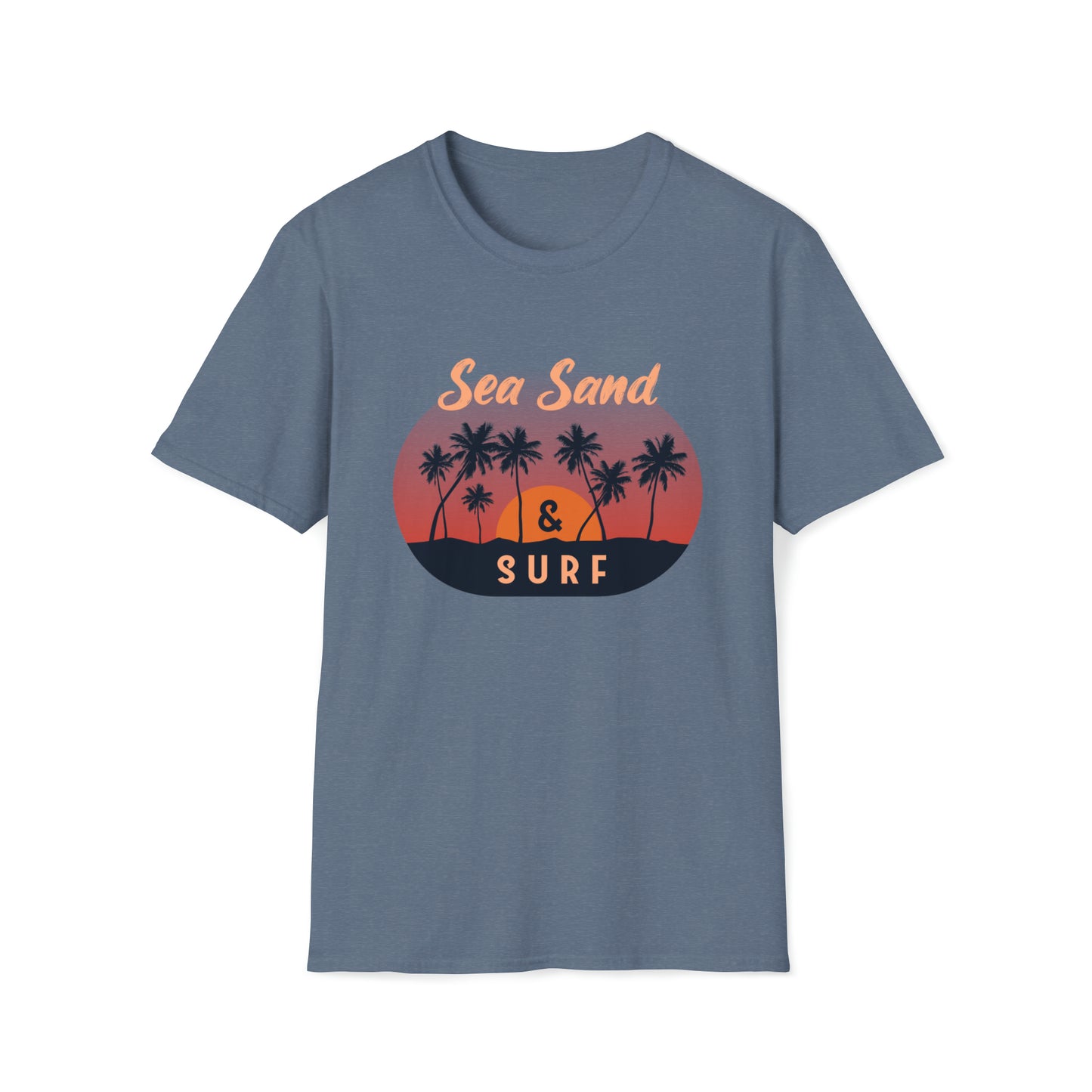 Sea Sand and Surf |Beach Lifestyle Shirts | Summer Vibe Apparel Heather Indigo