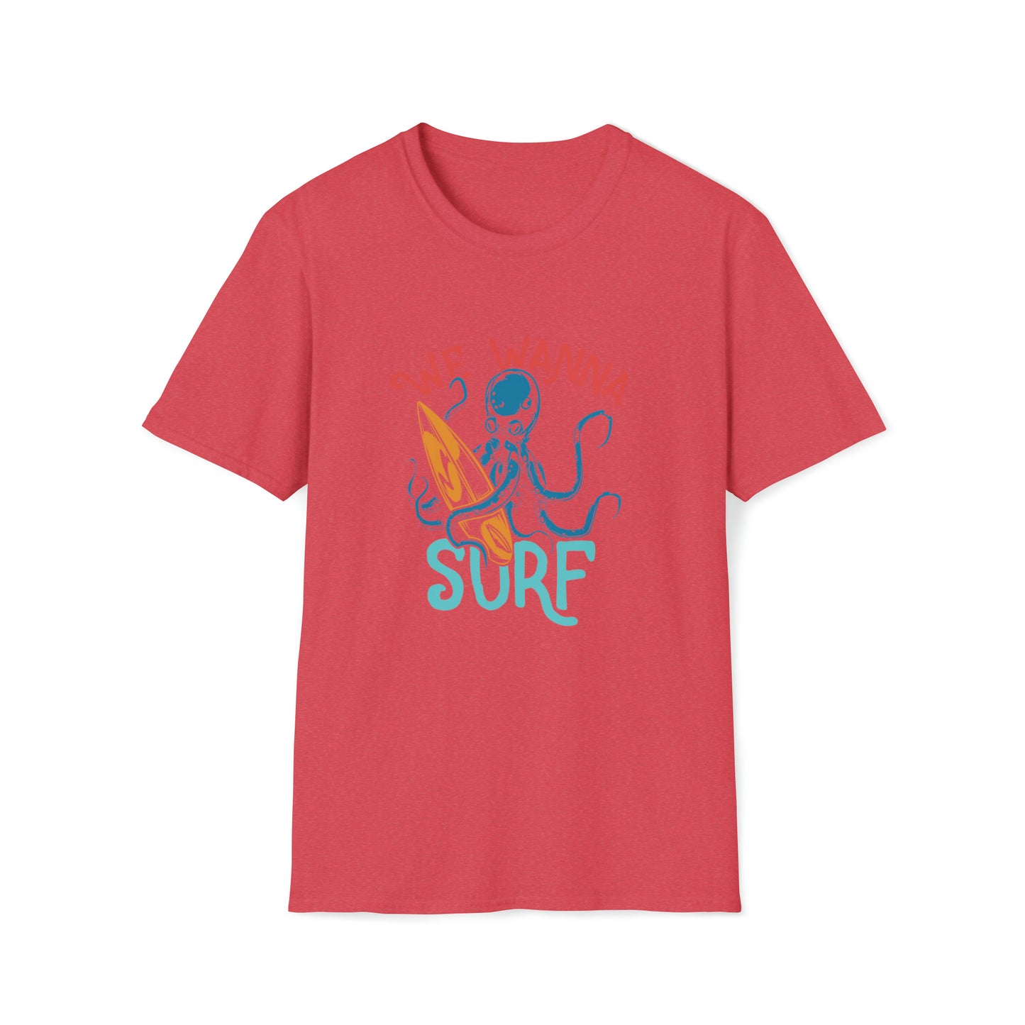 We Wanna Surf |Beach Lifestyle Shirts | Summer Vibe Apparel Heather Red