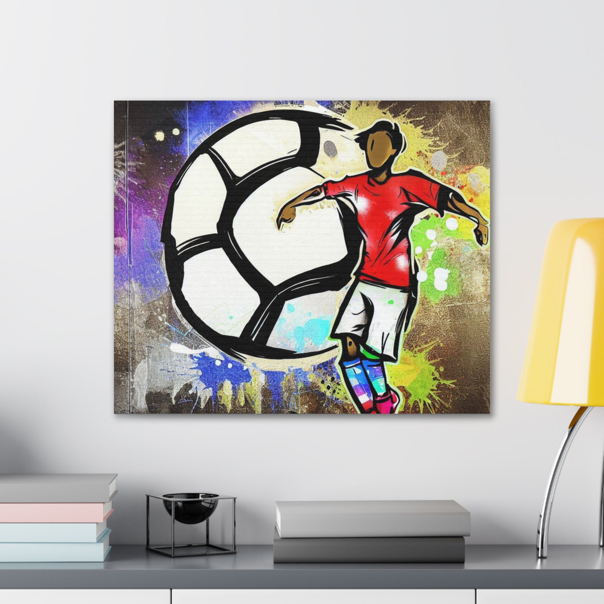 Soccer Player, Graffiti-inspired home decor, Modern street art prints, Graffiti wall art, Street art canvas art, Graffiti artist prints