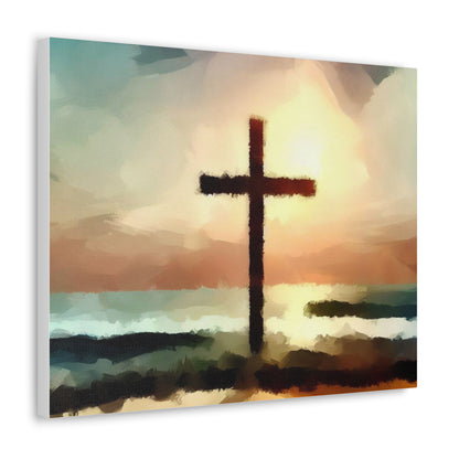 Christian wall art, Cross wall art, beach art, ocean art, Canvas Gallery Wraps - SaviTraviDesigns