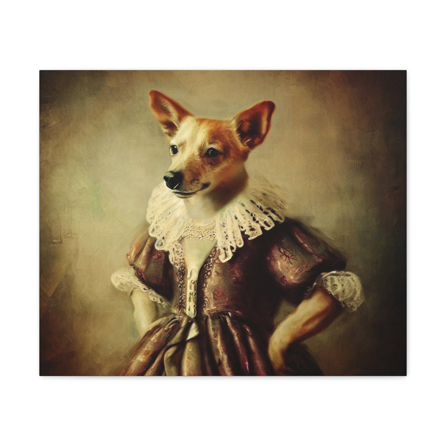 Fancy Dog, Canvas Dog Art, Dog Wall Art, Canine Canvas Art,Canvas Gallery Wraps