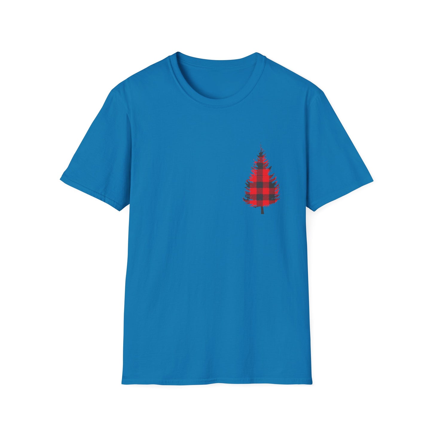 Plaid Christmas Tree Graphic T Shirt Sapphire