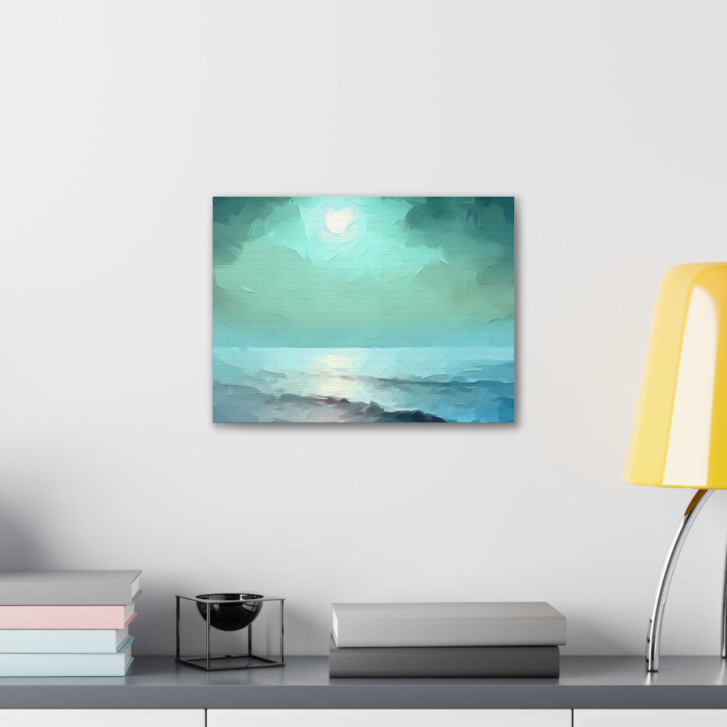 Moon wall art, Ocean wall art, ocean art, Canvas Gallery Wraps