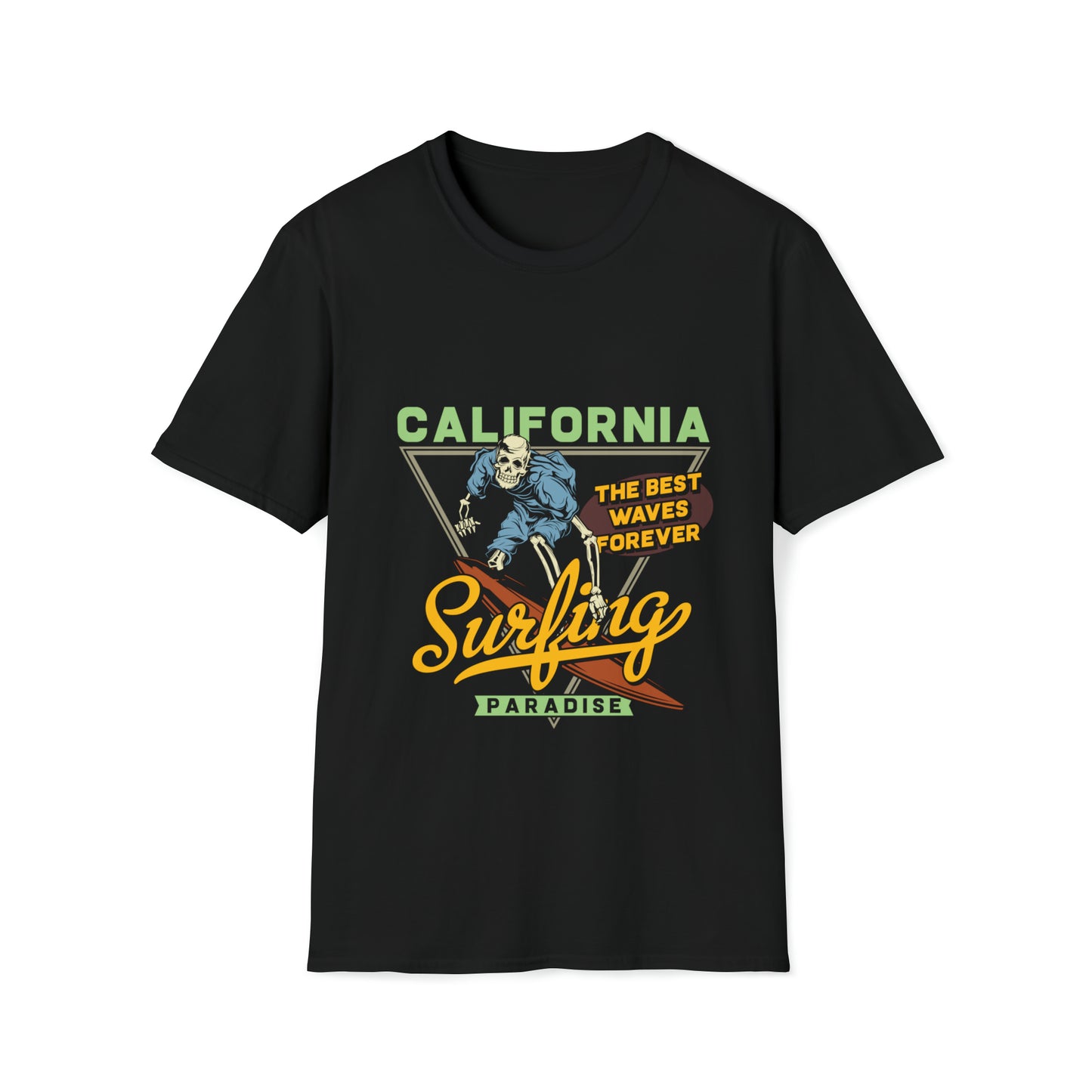 California Surfing Paradise, Beachwear Graphics, Tropical T-Shirt Designs, Ocean-Inspired Shirts, Surfing Graphics, Sun and Sand Apparel, Summer Wardrobe Essentials - SaviTraviDesigns