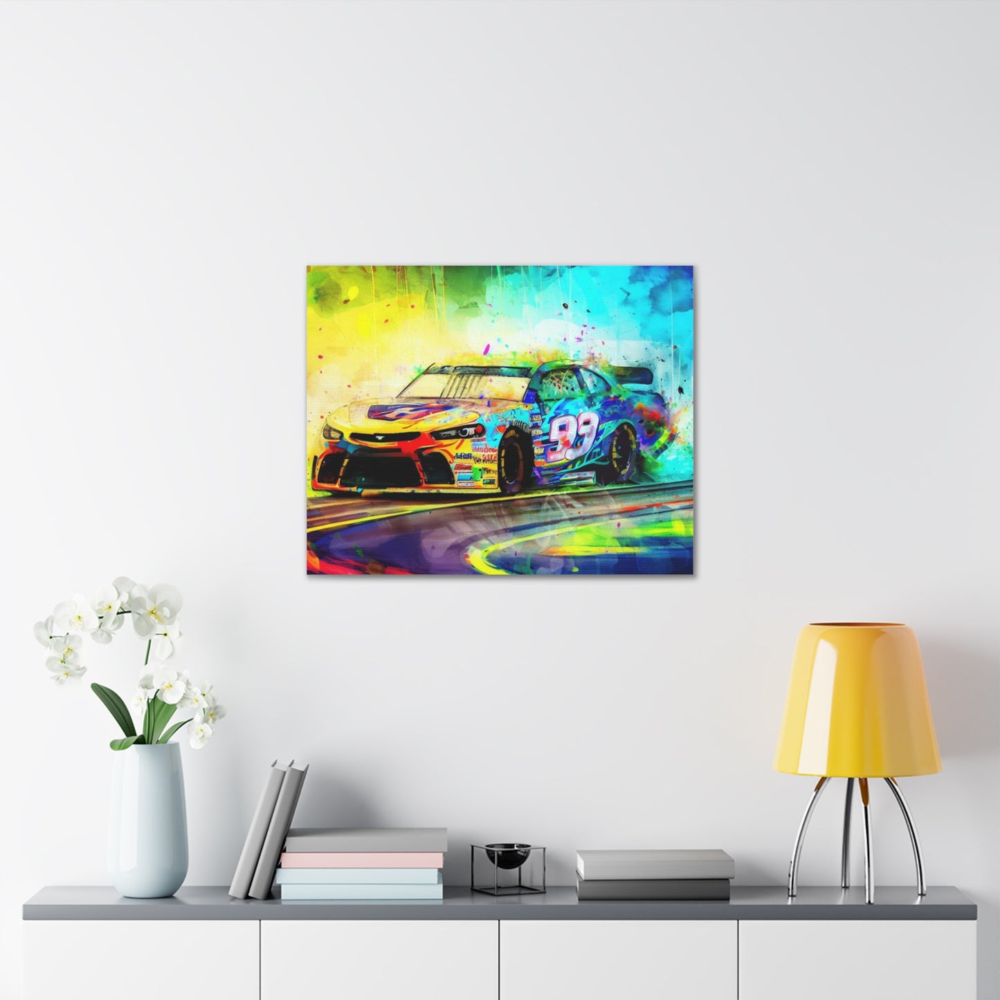 Nascar Painting, Graffiti art prints, Street art canvas, Urban art decor, Graffiti-style wall art, Graffiti canvas prints, Street art posters 30″ x 24″ Premium Gallery Wraps (1.25″)