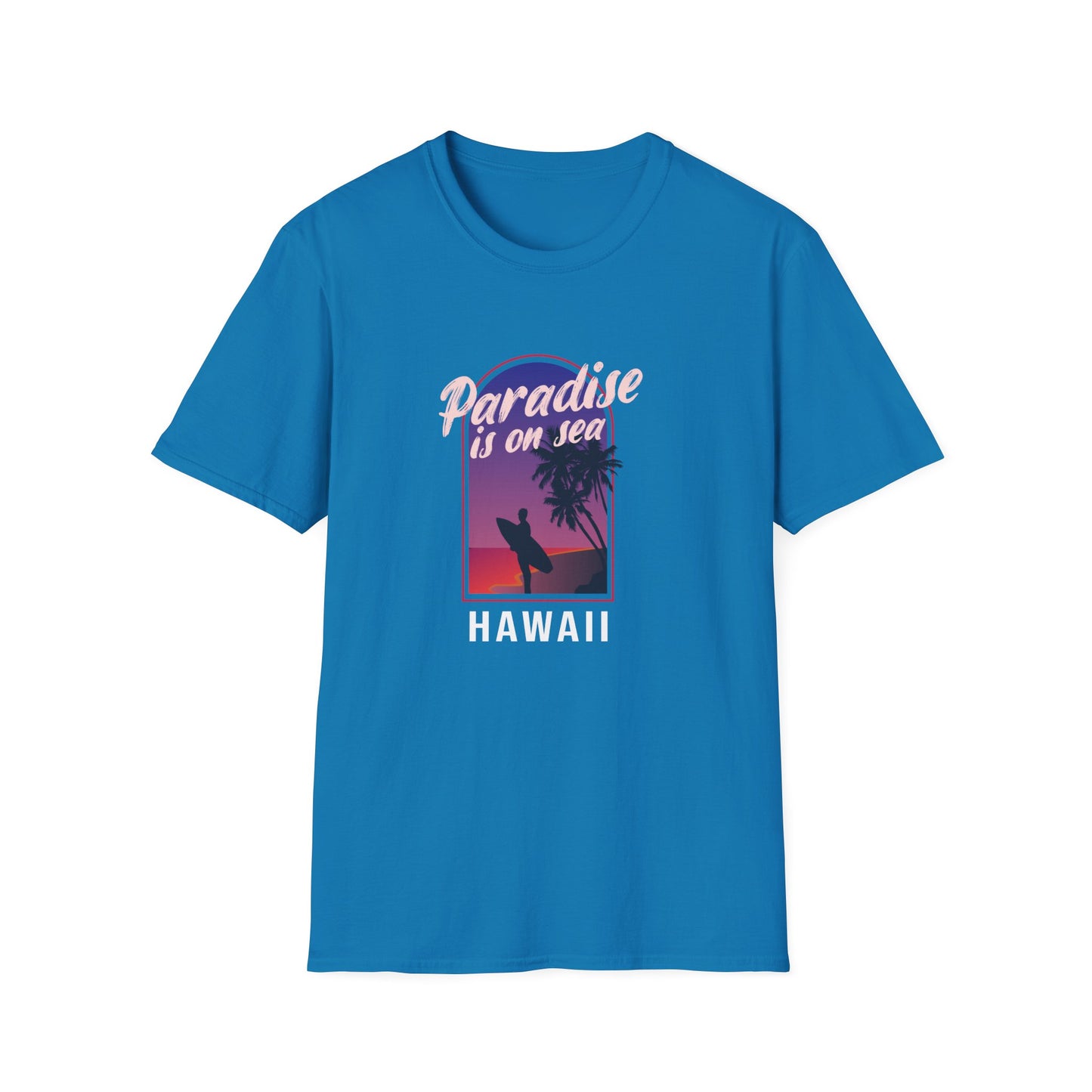 Paradise Is In Hawaii Beachwear Graphic T Shirt Sapphire