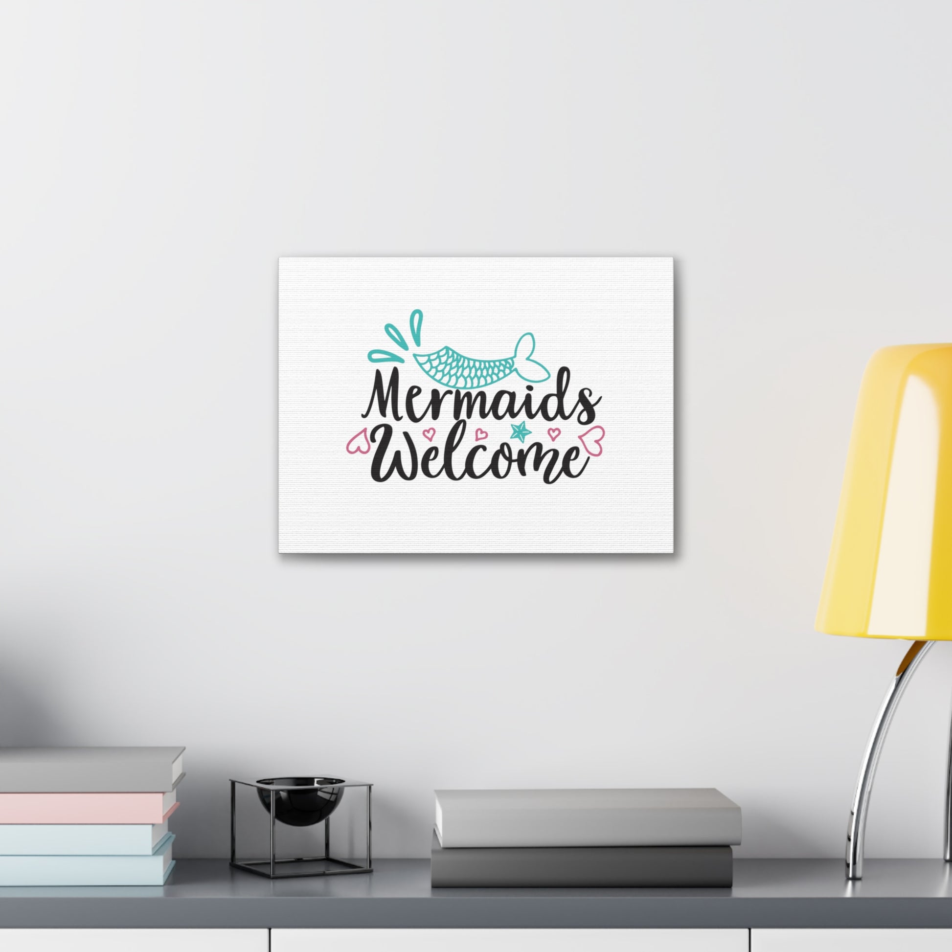 Mermaids Welcome, Mermaid Wall Art, Coastal Mermaid Decor, Beach House Mermaid Signs, Nautical Mermaid Decor, Mermaid Nursery Wall Decor - SaviTraviDesigns