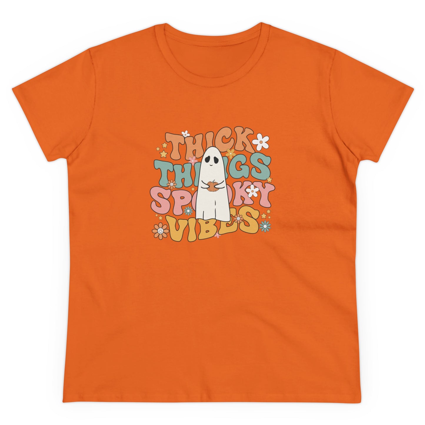 Thick Spooky Vibes, Halloween Graphic Shirts, Spooky Halloween Shirts, Scary Halloween Shirt Designs, Cute Halloween Graphic Tees, Funny Halloween Shirt Ideas Orange