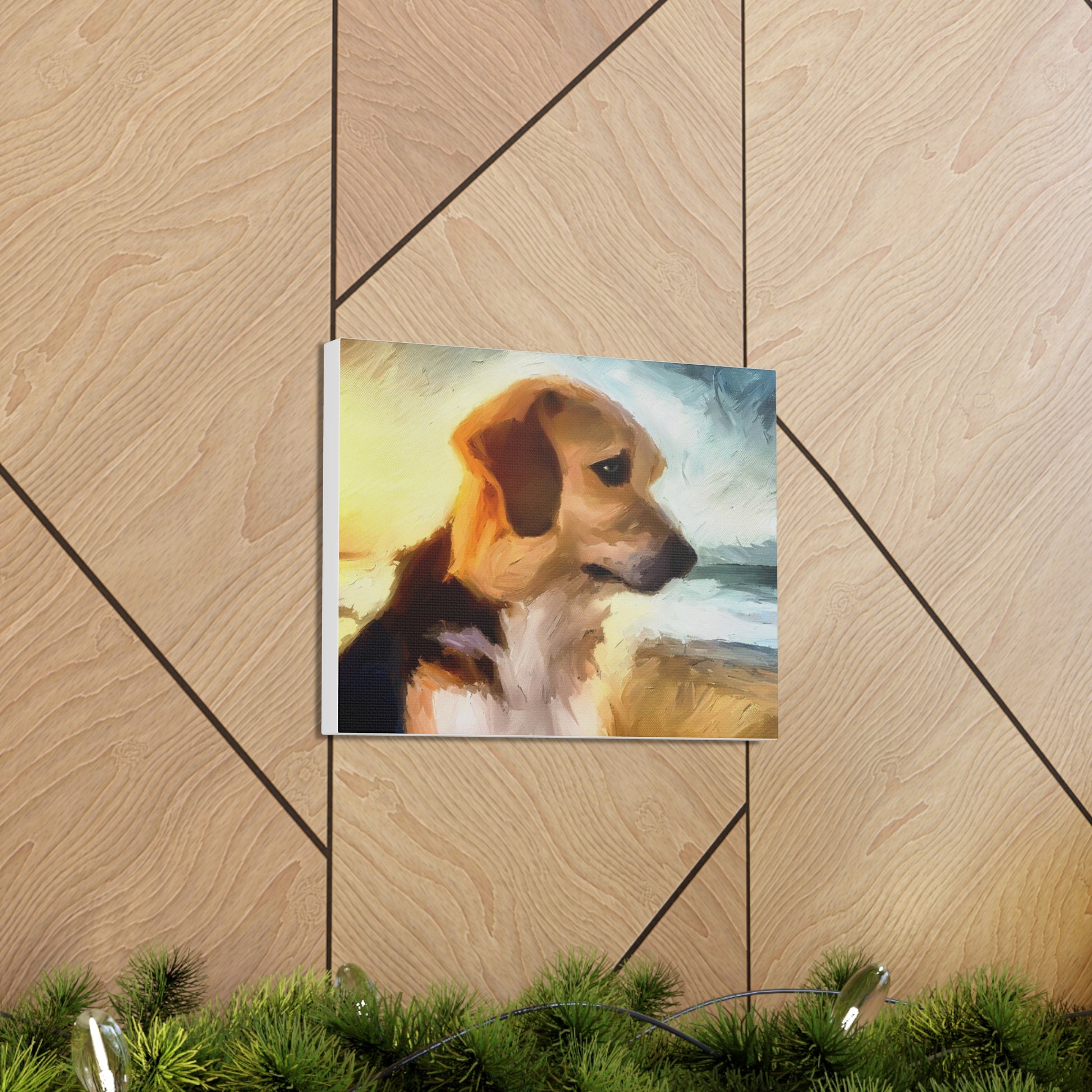 Dog wall art, beach wall art, ocean art, Canvas Gallery Wraps, Pet Beach - SaviTraviDesigns