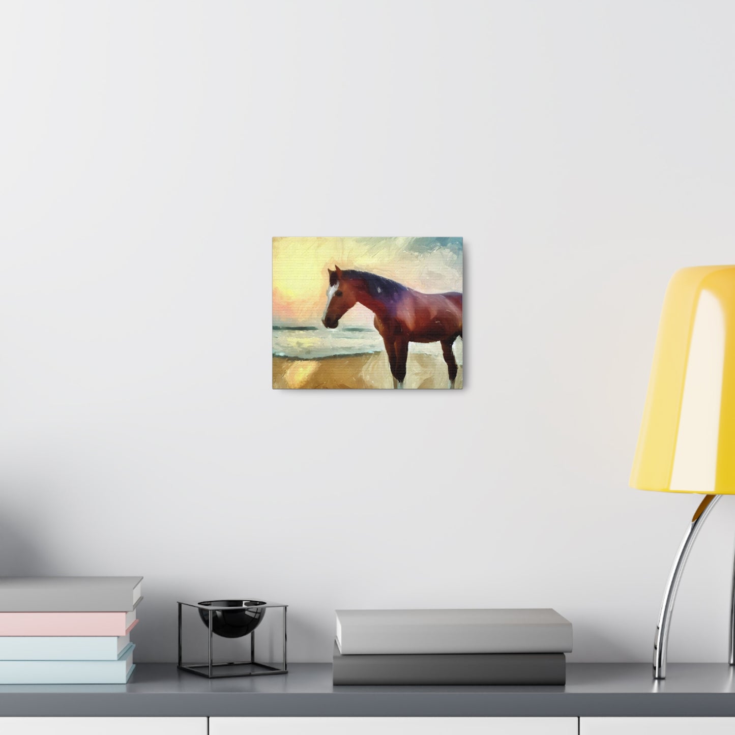 Horse wall art, beach wall art, ocean art, Canvas Gallery Wraps, Horse Beach, Sunset Beach - SaviTraviDesigns