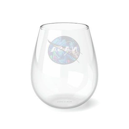 NASA Blue Wine, Nasa Wine Glass, Wine Lover stemless, Unique stemless wine glass, Trendy wine glass, Wine glass gift, Stemless Wine Glass - SaviTraviDesigns