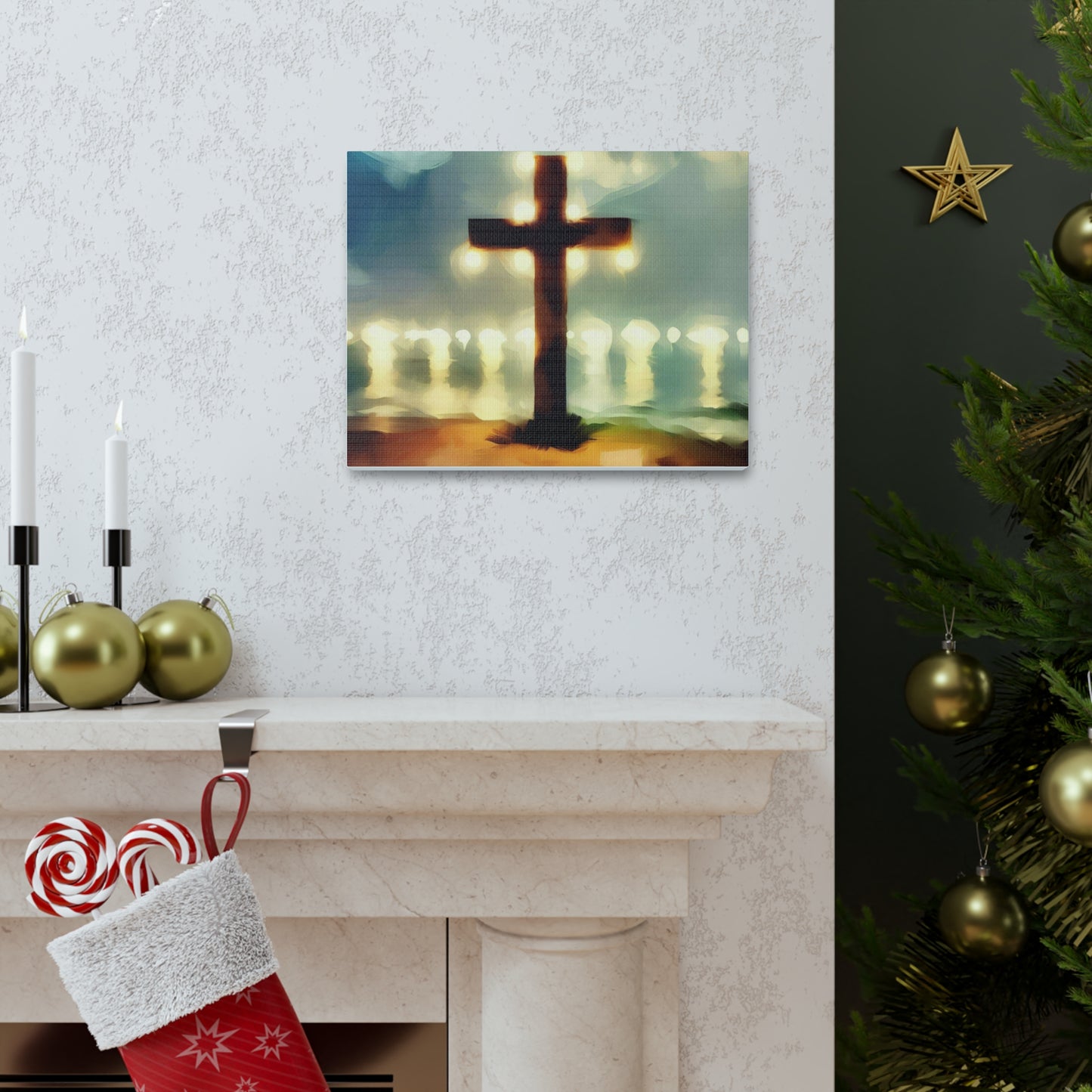 Christian wall art, Cross wall art, Beach art, Canvas Gallery Wrap - SaviTraviDesigns