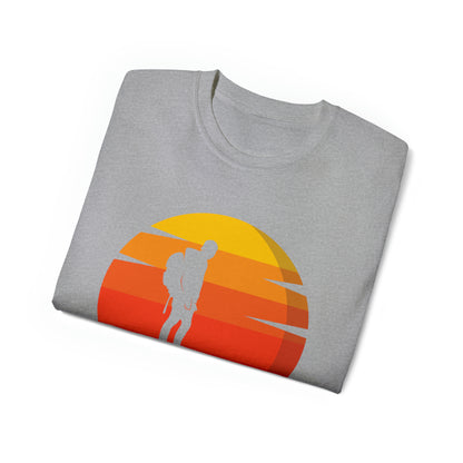 Hiker Sunset Silhouette | Hiking & Camping Tee | Nature-Inspired Outdoor Apparel