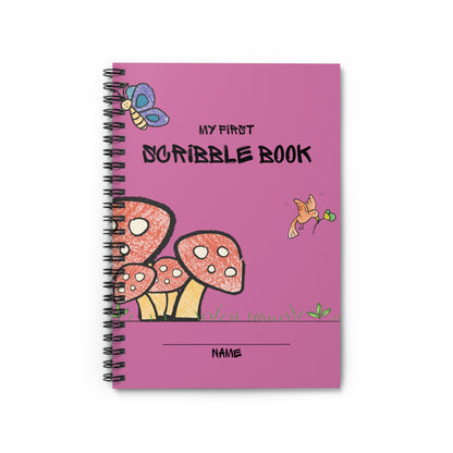 First Scribble Book, Spiral Notebook, Ruled Line, Pink - SaviTraviDesigns